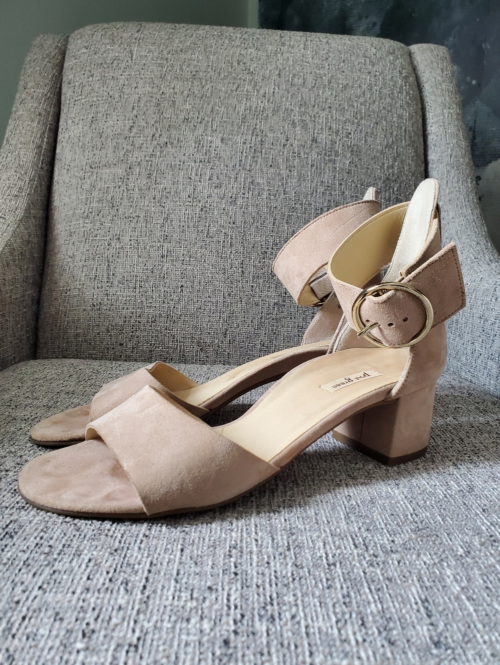 ✅ Paul Green Ankle Strap Sandal with Gold Hardware, Beige (5.5 UK, 8.0 US)